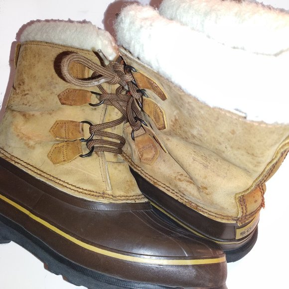 Sorel Men's Caribou Waterproof Winter Boots - Buff - Size 10 - Picture 3 of 7